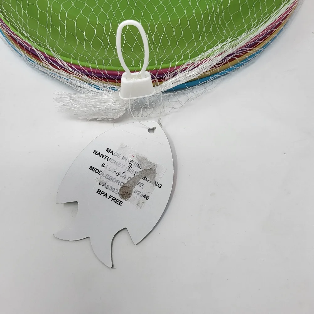 6 piece BPA free plastic multi color round plates new 10